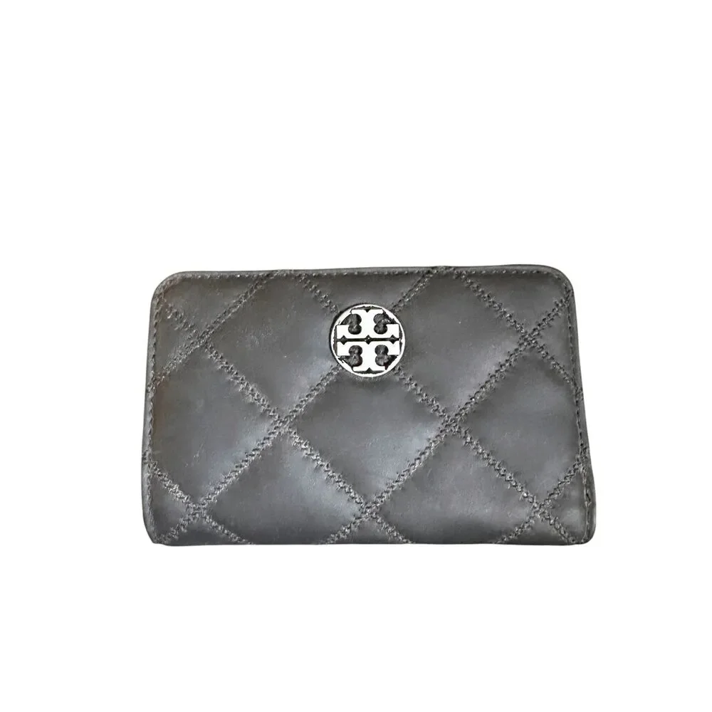 TORY BURCH Willa Quilted Matte Wallet Black